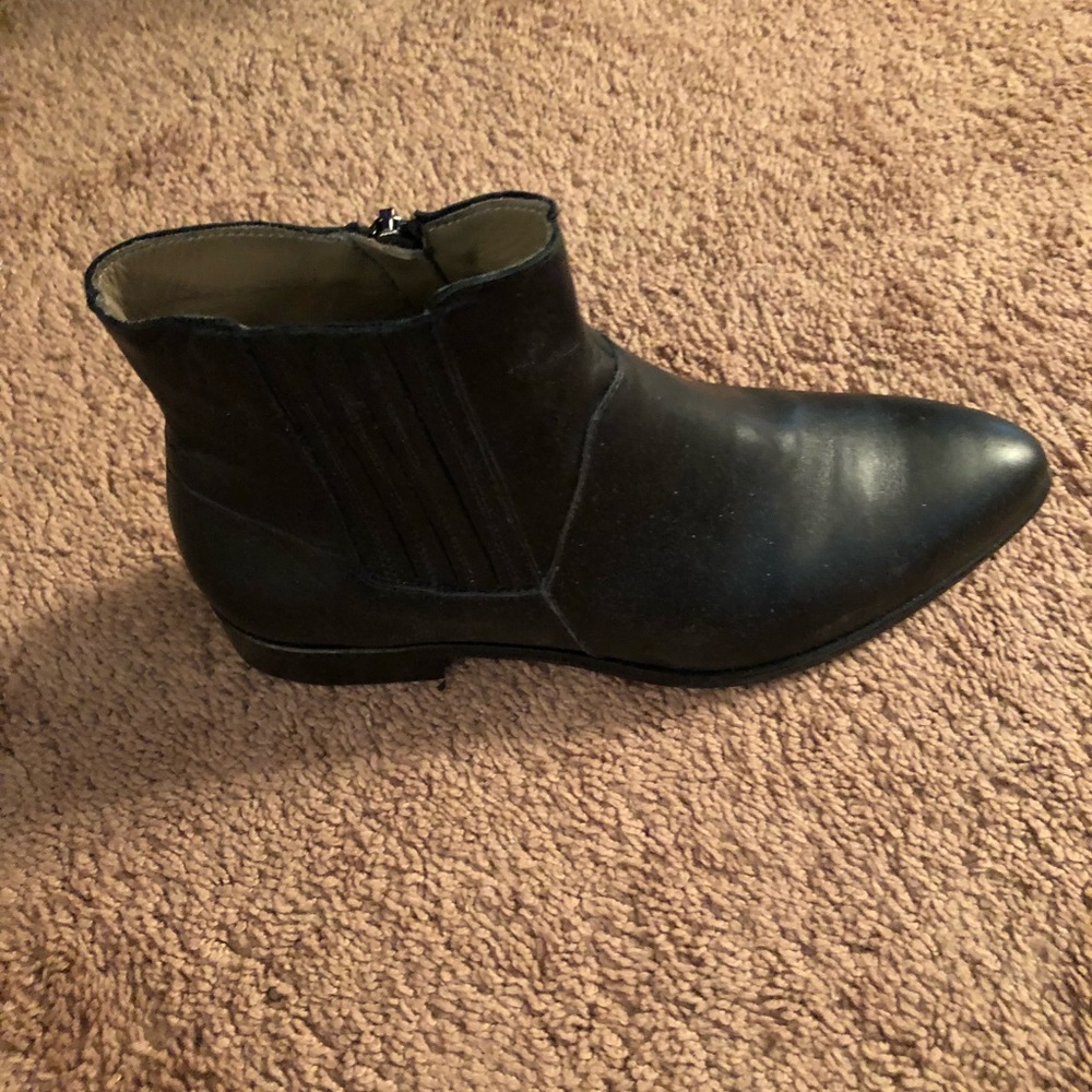 Black Italian leather boots